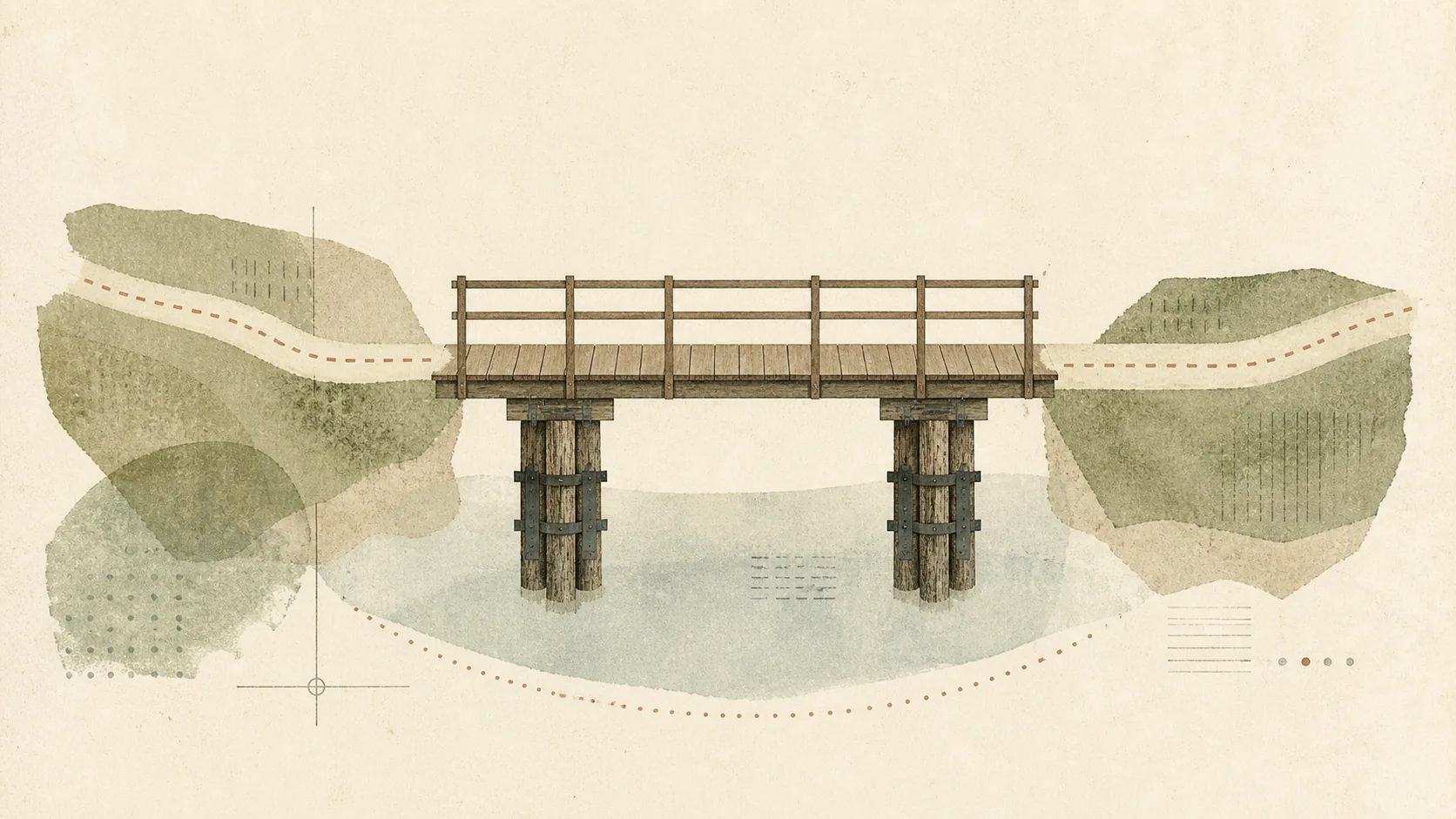 Ponte ciclabile sul fiume