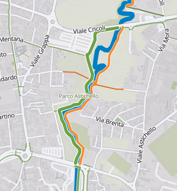 Mappa del percorso Parco Astichello - Bedeschi