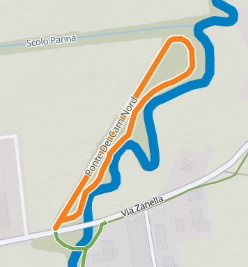 Mappa del percorso Ponte dei Carri Nord